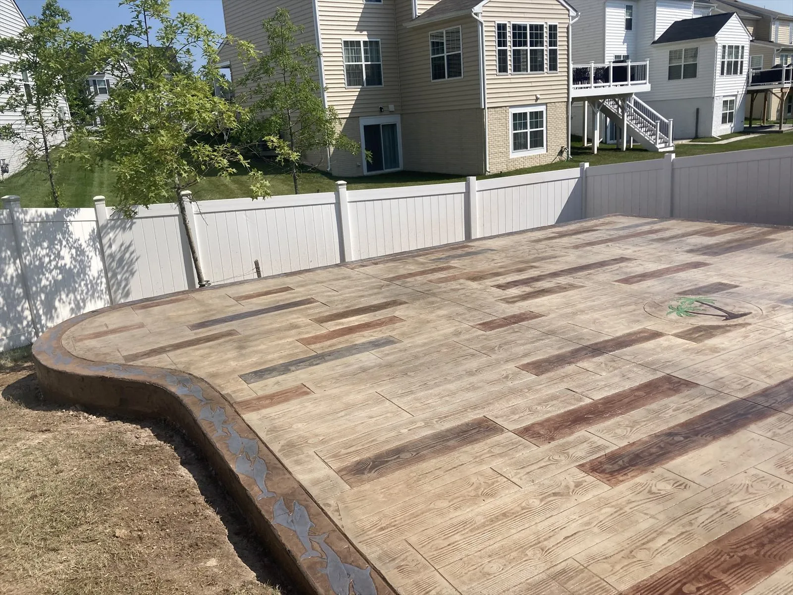 Stamped concrete patio installation in Maryland